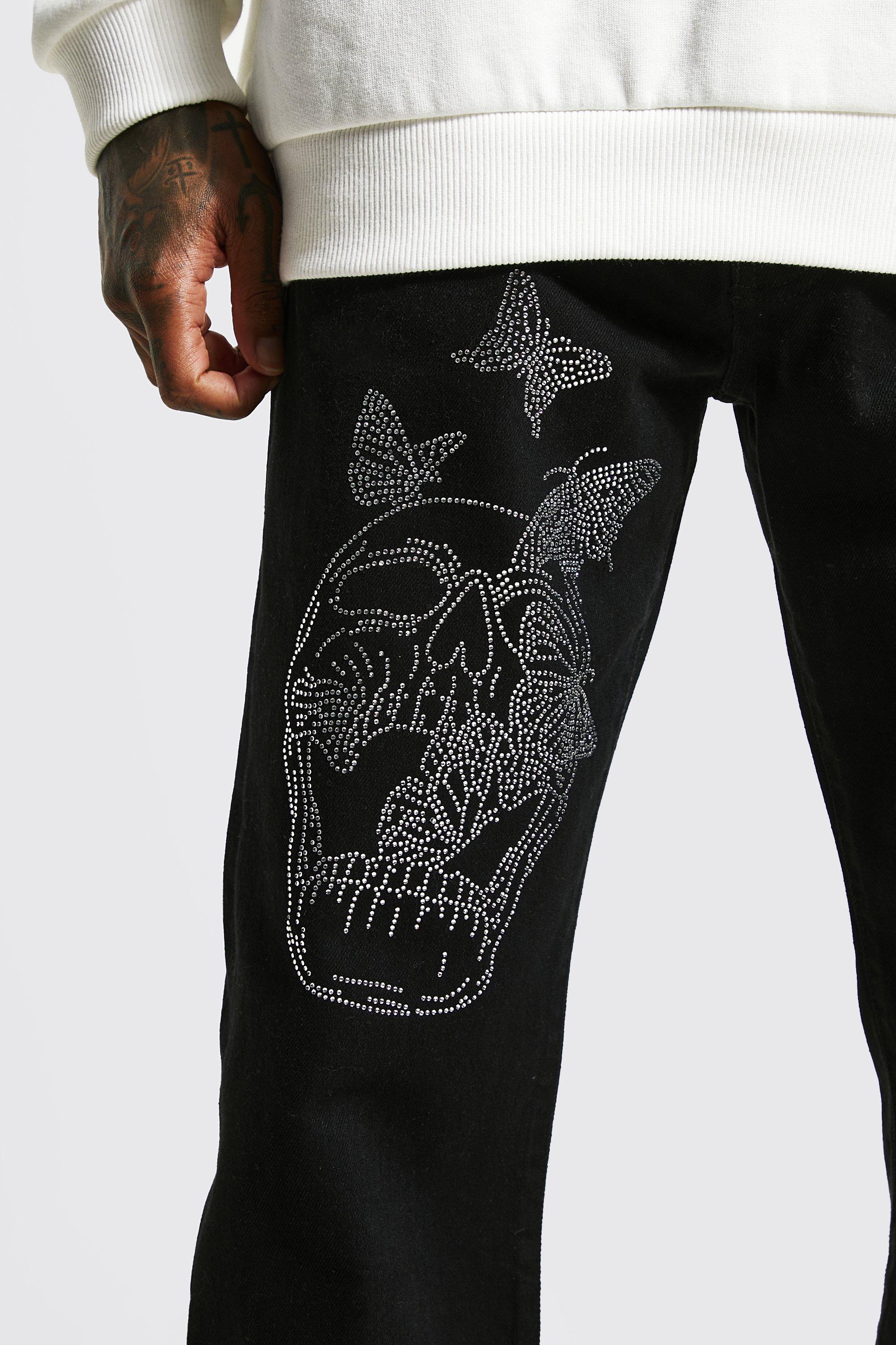 Bling hot sale skull jeans